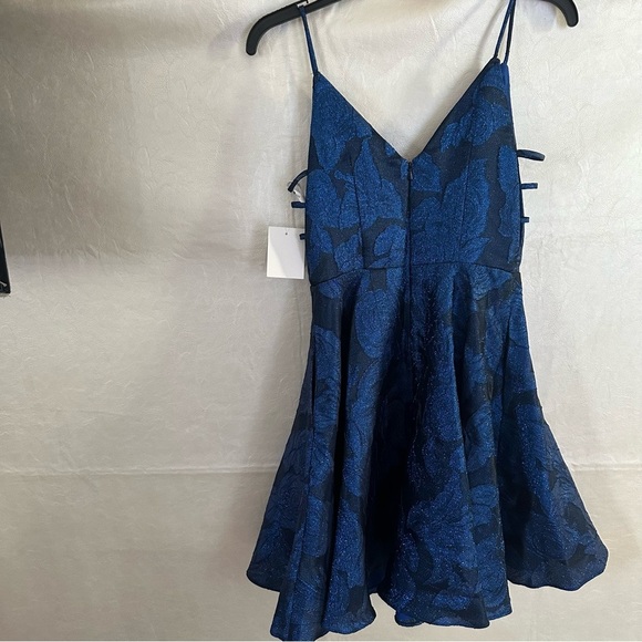 Cleo Blue Fit and Flare Cocktail Mini Dress - Picture 4 of 7